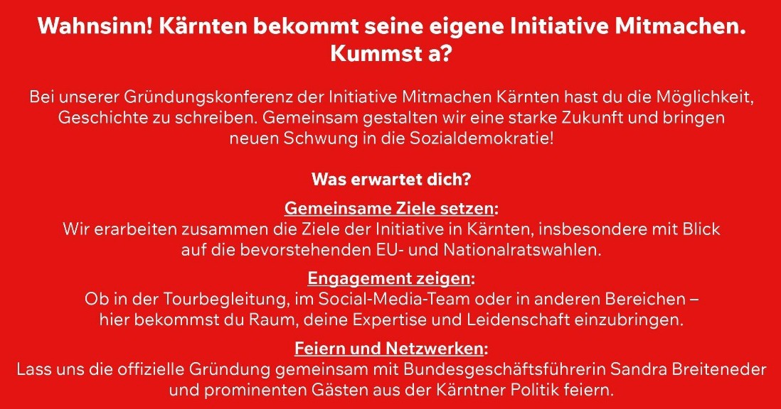 Initiative MITMACHEN K&auml;rnten &ndash; sei dabei!